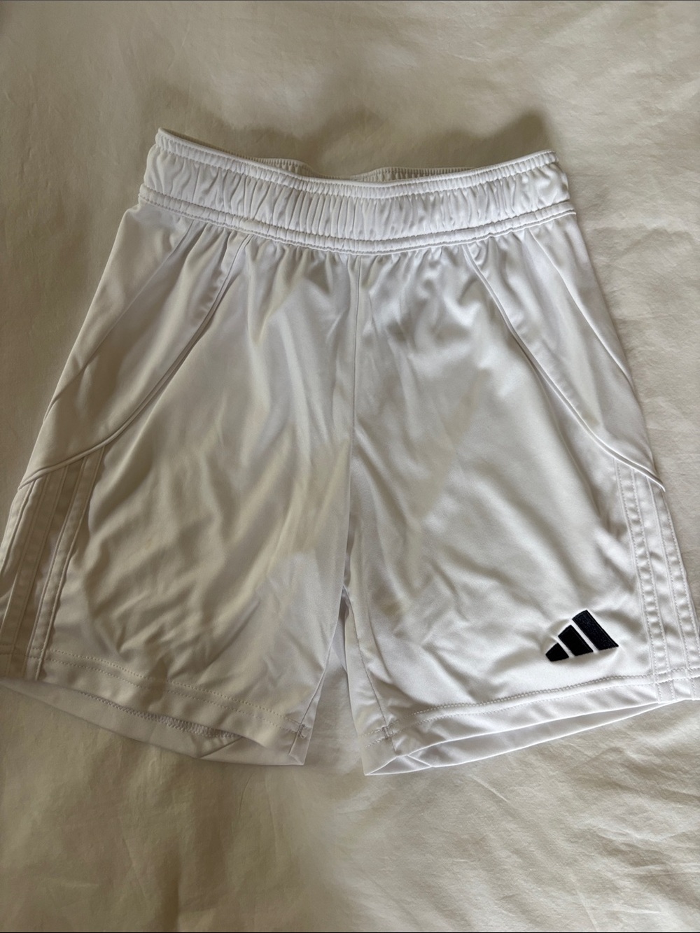 Adidas Boys White Athletic Shorts
